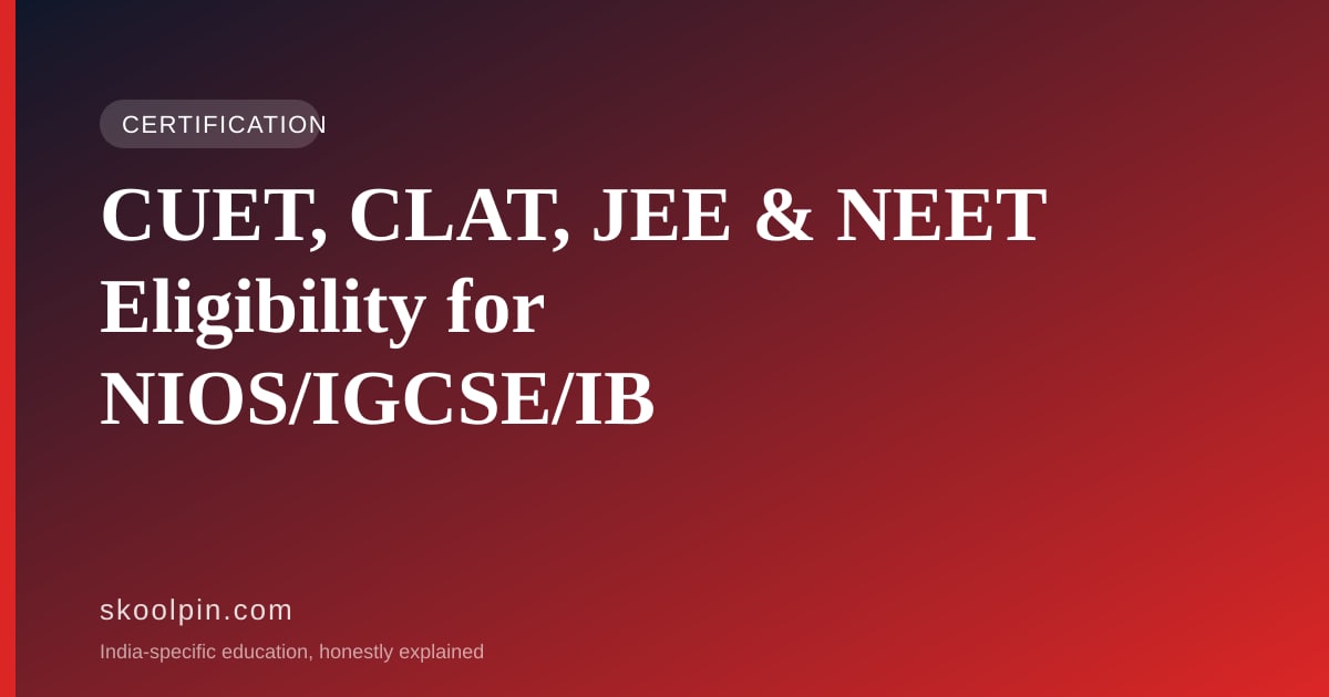 CUET, CLAT, JEE & NEET Eligibility for NIOS, IGCSE & IB Students (2026)